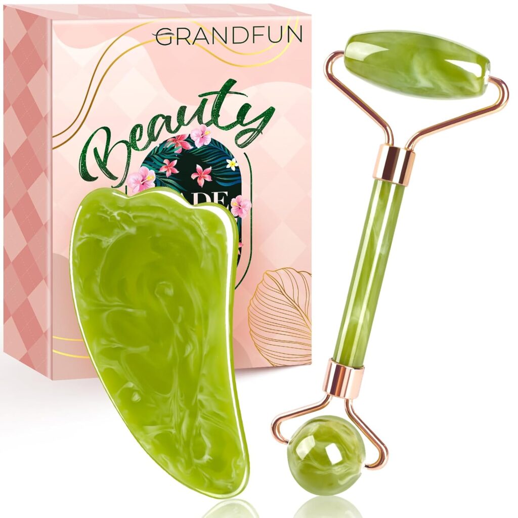 Gifts for Women Christmas Stocking Stuffers: Face Roller Gua Sha Tool Set Unique Birthday Present Ideas Gadget for Wife Mom Her Girls Sister Female Who Have Everything - Facial Skin Beauty Massager