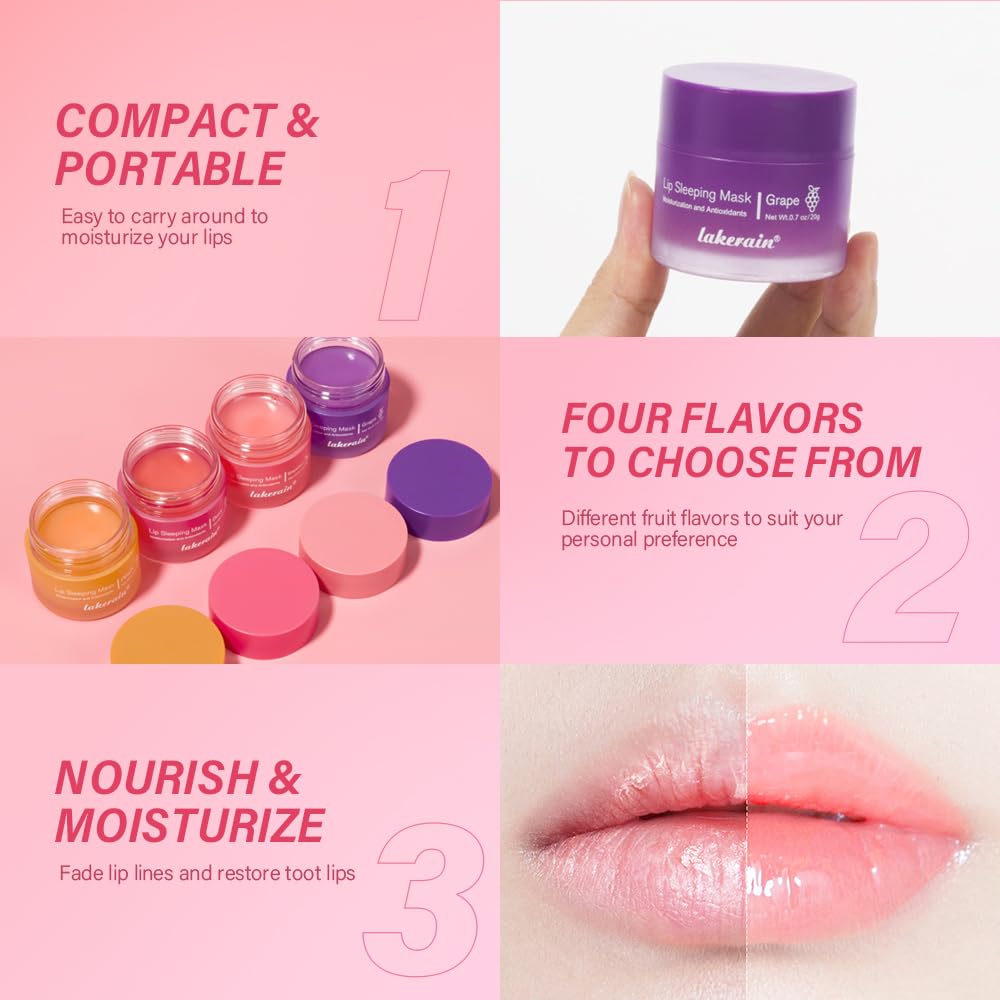 Sleeping lip mask, Nourish  Hydrate Lip Mask With Vitamin C, Antioxidants, Lip Balm, Lip Skin Care, Improve Lip Color, Reduce Lip Lines