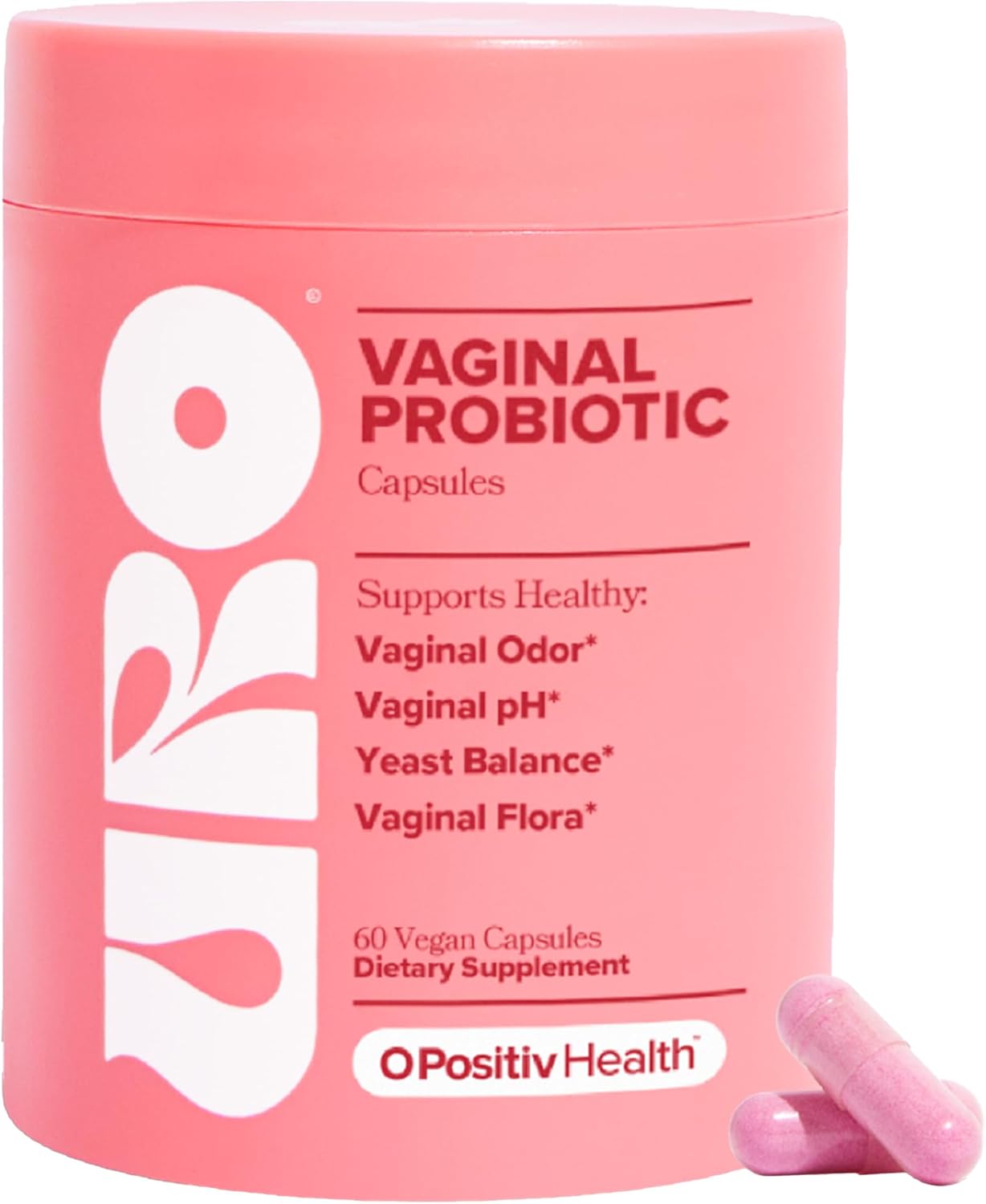 URO Vaginal Probiotics for Women pH Balance with Prebiotics  Lactobacillus Probiotic Blend - Womens Vaginal Health Supplement - Promote Healthy Vaginal Odor  Vaginal Flora, 60 Count (Pack of 1)