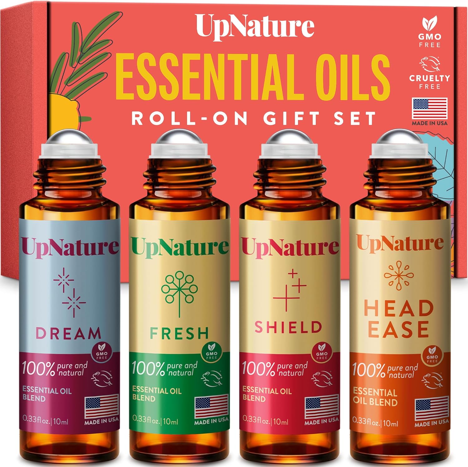 Wellness Essential Oil Roll On Gift Set - Relaxation Gifts for Women  Men - Head Comfort, Mood Booster, and Restful Sleep - Great Stocking Stuffer  Gift for Mom