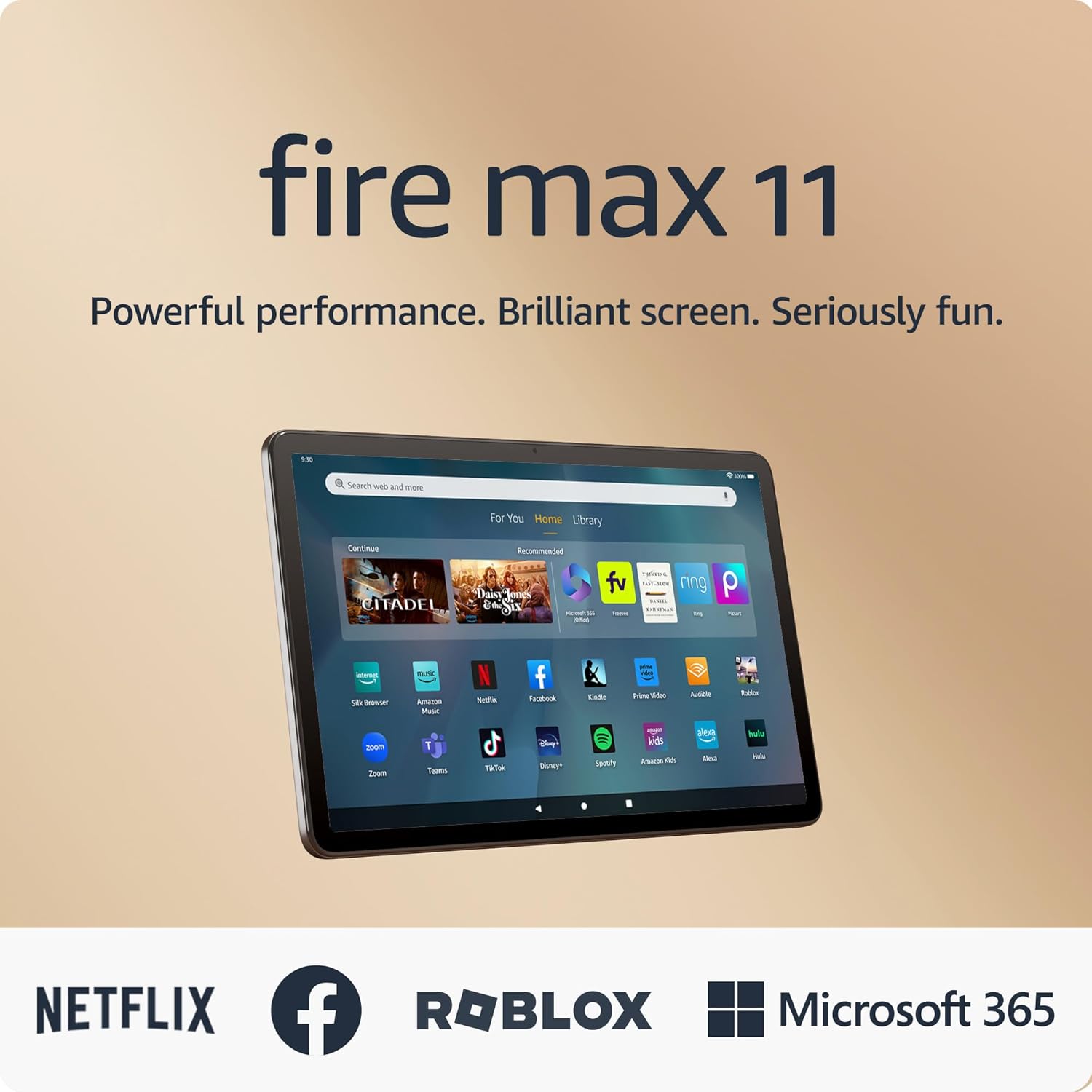 Amazon Fire Max 11 tablet (newest model) vivid 11” display, all-in-one for streaming, reading, and gaming, 14-hour battery life, optional stylus and keyboard, 64 GB, Gray