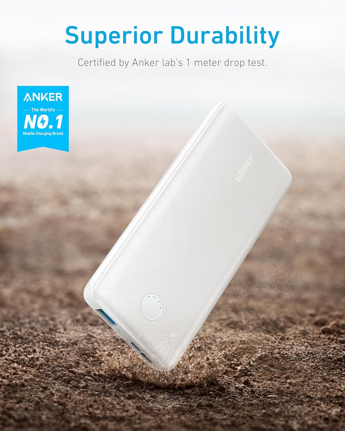 Anker Power Bank (PowerCore 10K), Compact Travel-Ready 10,000mAh Battery Pack with PowerIQ Charging Technology, 5V/3A High-Speed Charging, USB-C (In and Out) for iPhone, iPad, Samsung, Pixel, and More