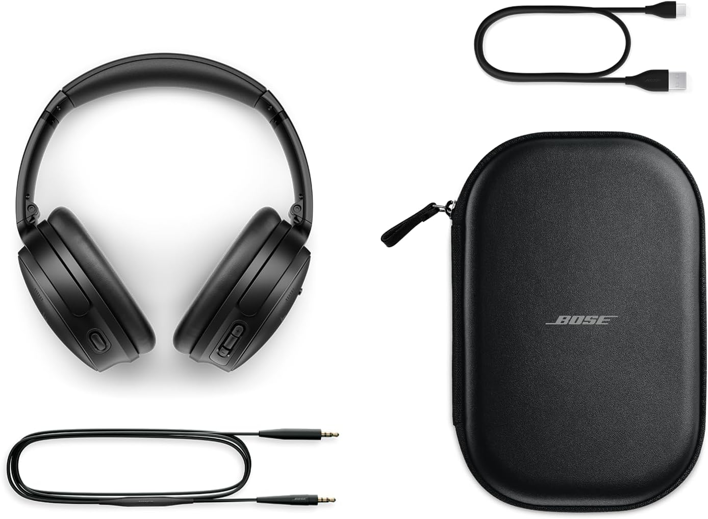 Bose QuietComfort Bluetooth Headphones, Wireless Headphones, Over Ear Noise Cancelling Headphones with Mic, Up To 24 Hours of Battery Life, White Smoke