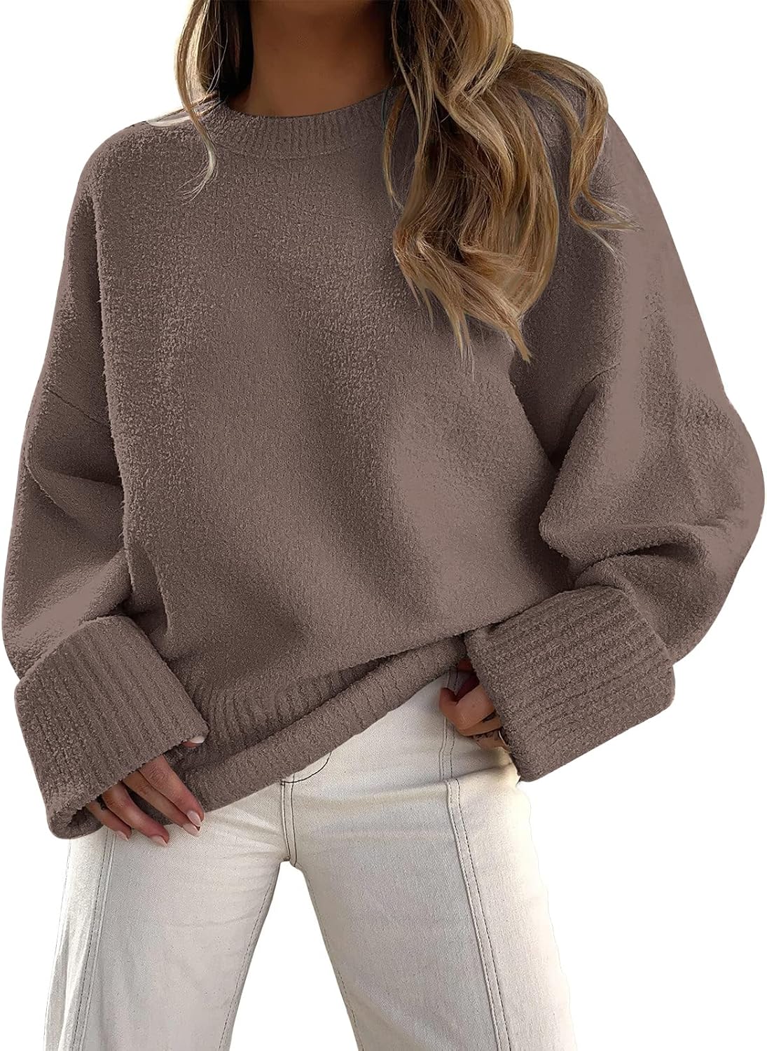 LILLUSORY Womens Oversized Sweaters Fuzzy Chunky Warm Pullover Sweater