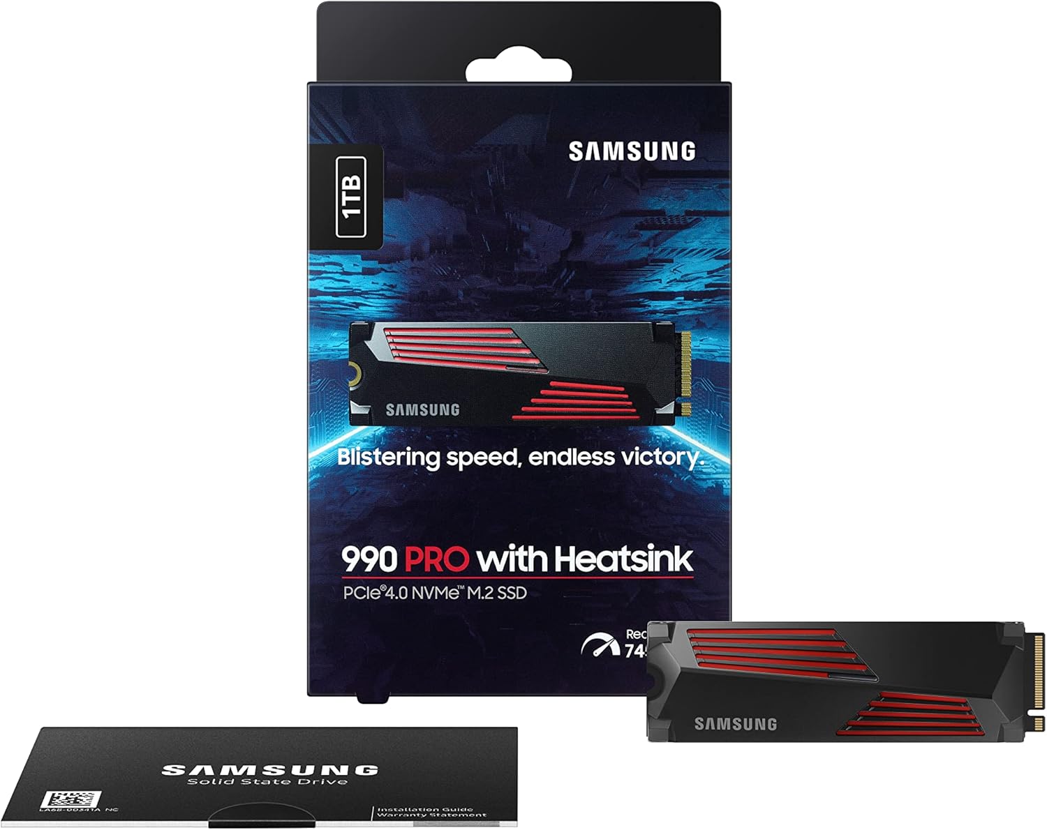 SAMSUNG 990 PRO SSD 4TB PCIe 4.0 M.2 2280 Internal Solid State Hard Drive, Seq. Read Speeds Up to 7,450 MB/s for High End Computing, Gaming, and Heavy Duty Workstations, MZ-V9P4T0B/AM