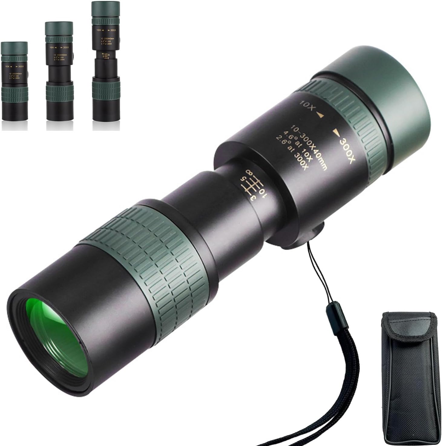 2024 New Upgraded 10-300x40 Monoculars for Adults High Powered – Zoom Monocular Telescope with BAK4  FMC Lens for Concerts, Birdwatching, Stargazing (Smartphone Adapter Tripod NOT Include)