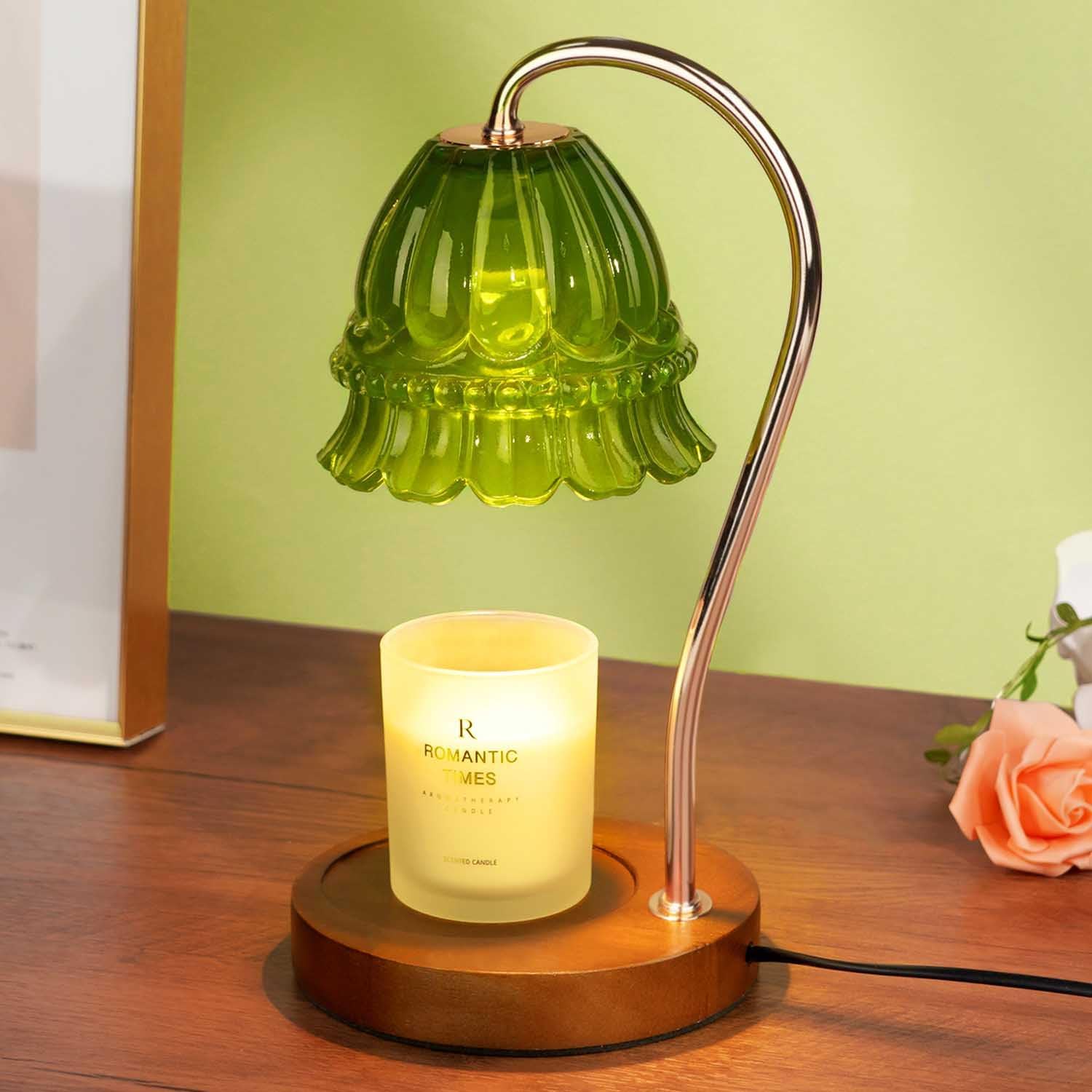 Dimmable Flower Candle Warmer Lamp with Timer, Vintage Candle Lamp Warmer for Jar Candle, 2024 Womens Gifts for Christmas, Xmas Gifts for Mom Unique, Home Decor for Bedroom Living Room Decor Aesthetic