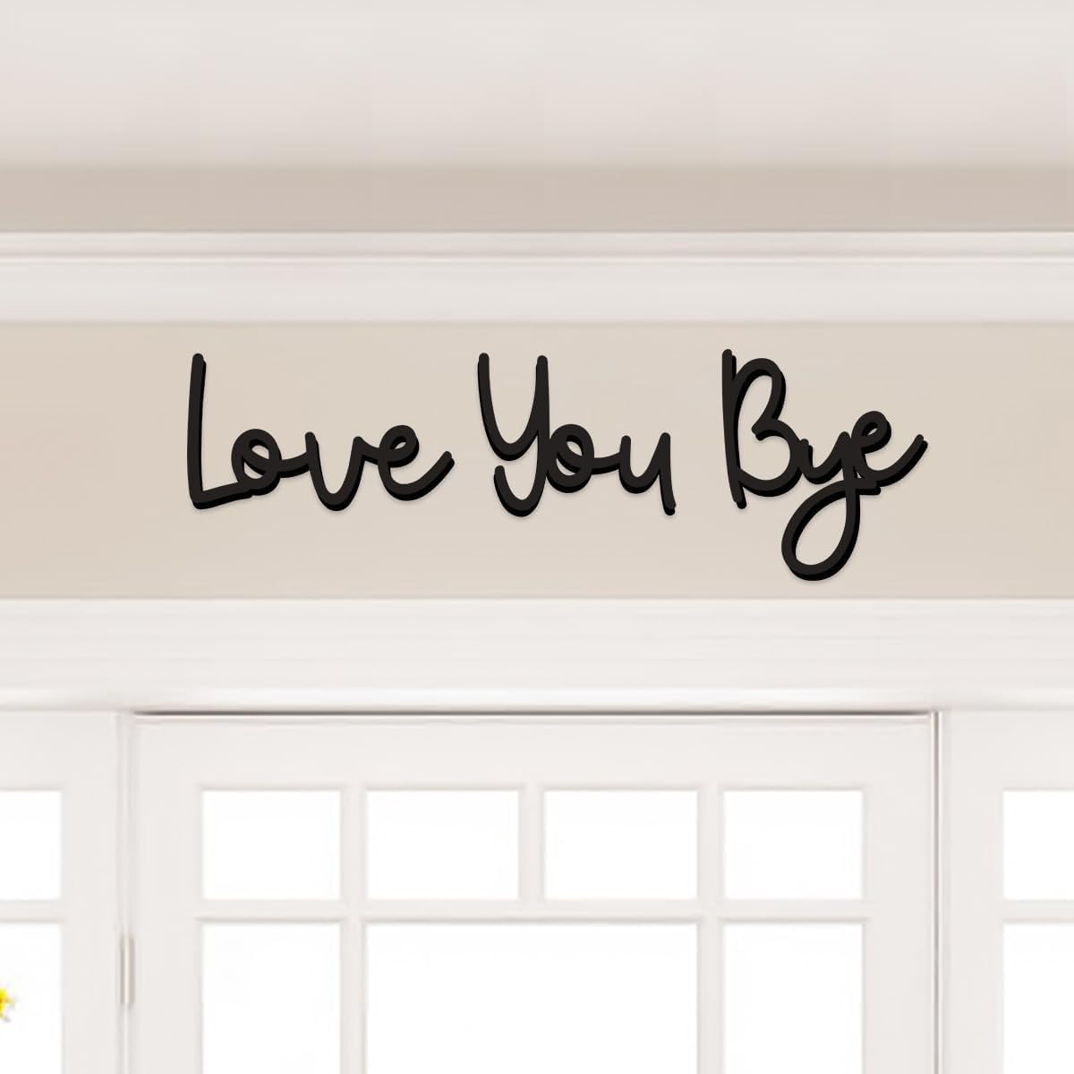 Dripykiaa Love You Bye Wood Sign Home Decor Boho Decor Wall Decor Express Love and Warm for Your Family Lovers Wall Art Gift Hallway Entryway Door Valentine Decorations for Home