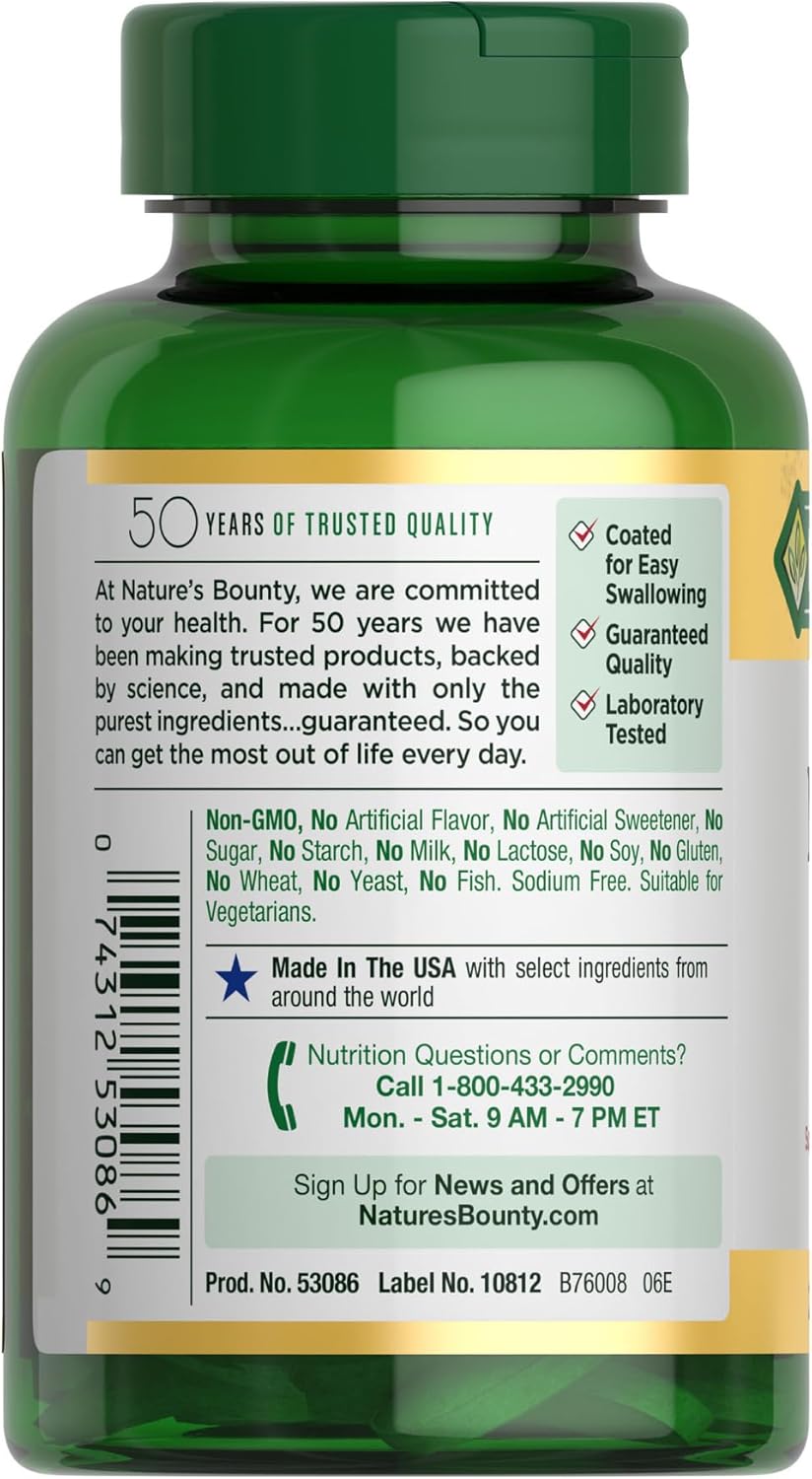 Natures Bounty Magnesium, Bone and Muscle Health, Whole Body Support, Tablets, 500 Mg, 200 Ct