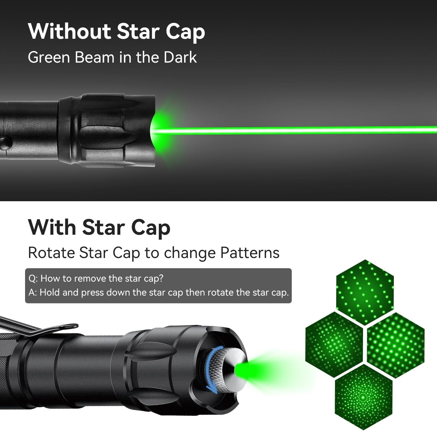 [Professional] Rechargeable Green Light Flashlight Long Distance Range for TV/LED/LCD Screens Tactical Flashlights Presentation Office/Outdoors/Astronomic/Construction [005]