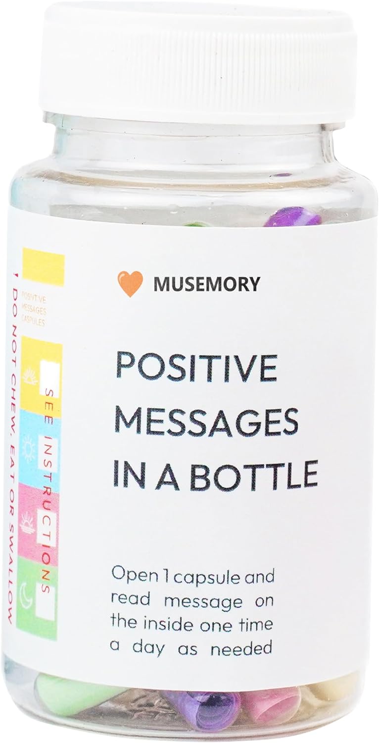 50 Positive Messages in Bottle,Anxiety Relief Items, Stress Relief, Self Care Kit for Mediation,Positive Affirmation Gifts for Women, Self Care Kit for Mediation, Unique Health and Wellness Gifts