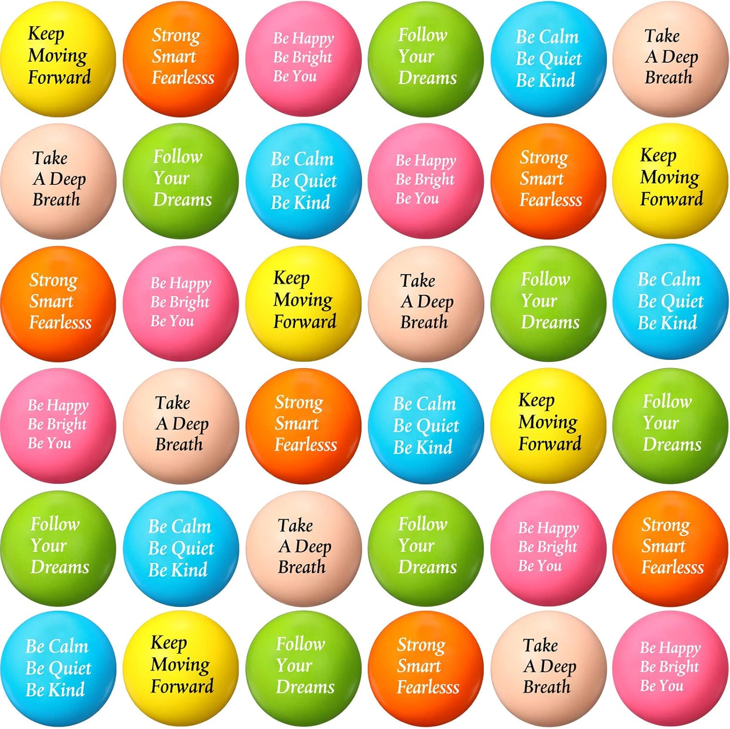 60 Pcs Motivational Stress Balls Quotes Inspirational Funny Colorful Foam Balls Hand Exercise Stress Relief Gifts for Office Small Anxiety Balls for Relief Motivating Encouraging Supply