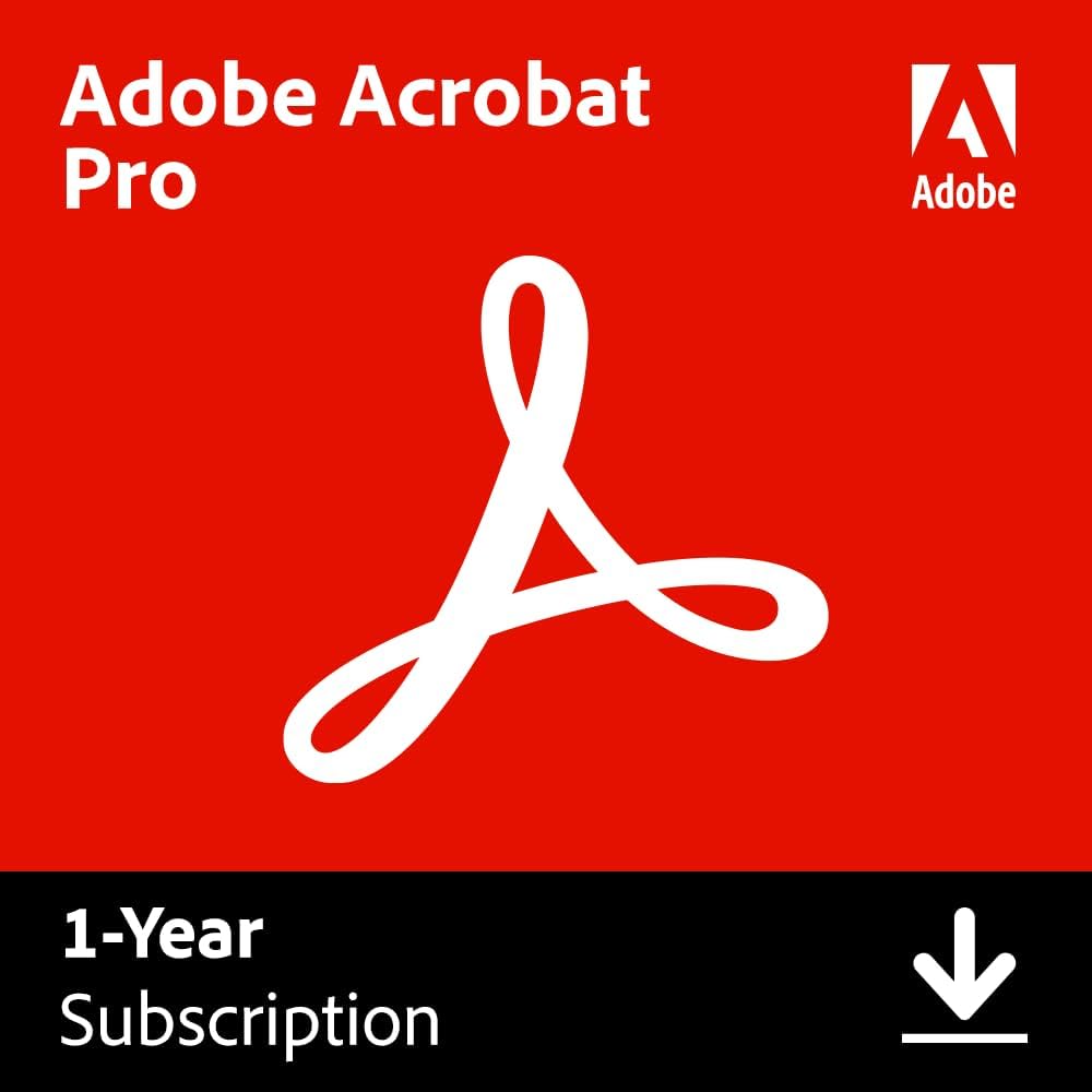 Adobe Acrobat Pro | PDF Software | Convert, Edit, E-Sign, Protect | PC/Mac Online Code | Activation Required