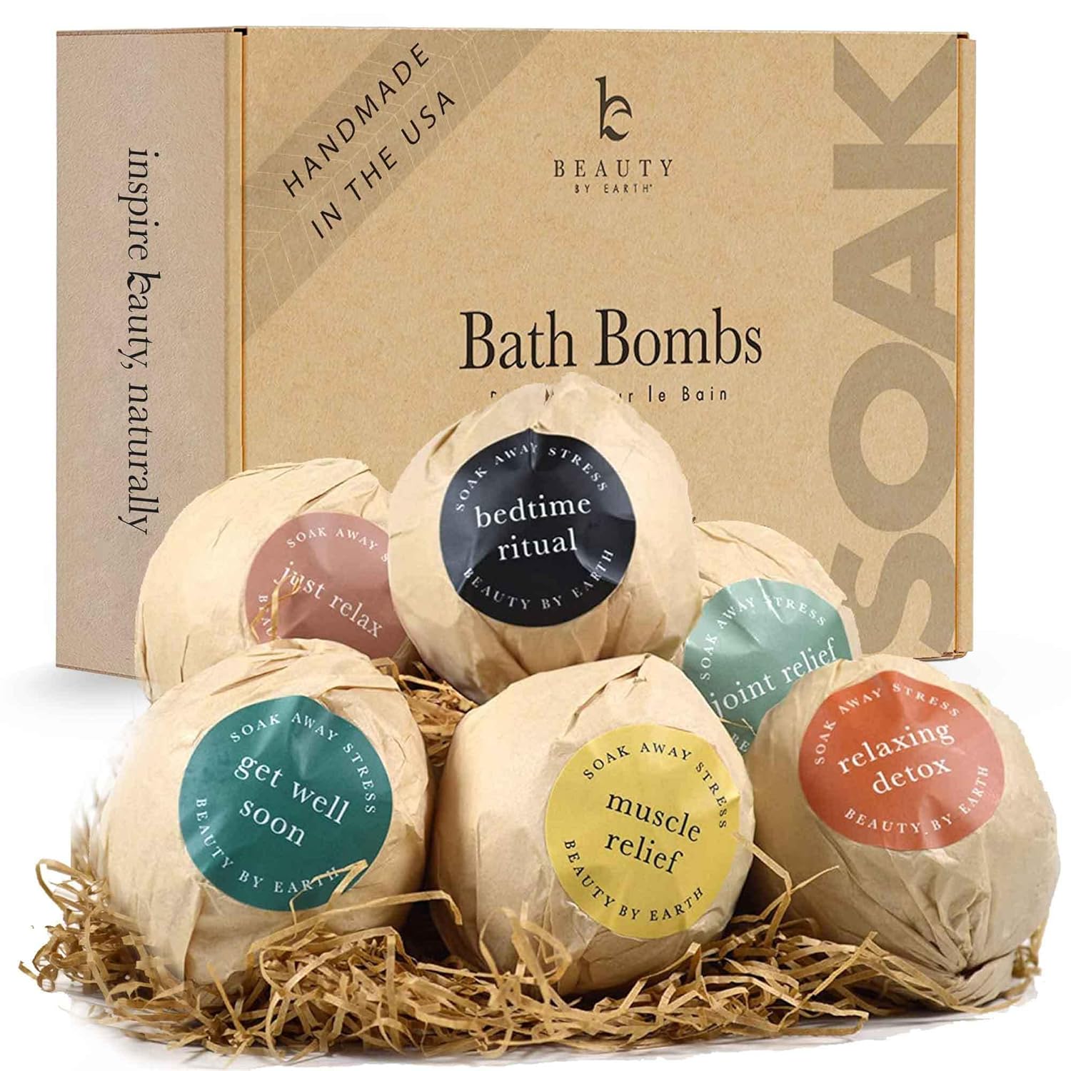 Bath Bomb Gift Set - USA Made with Natural  Organic Ingredients, Relaxing Gifts for Women  Men, Spa Gifts  Stocking Stuffers for Women, Luxury Gift Ideas, Bath Bombs for Wife  Kids