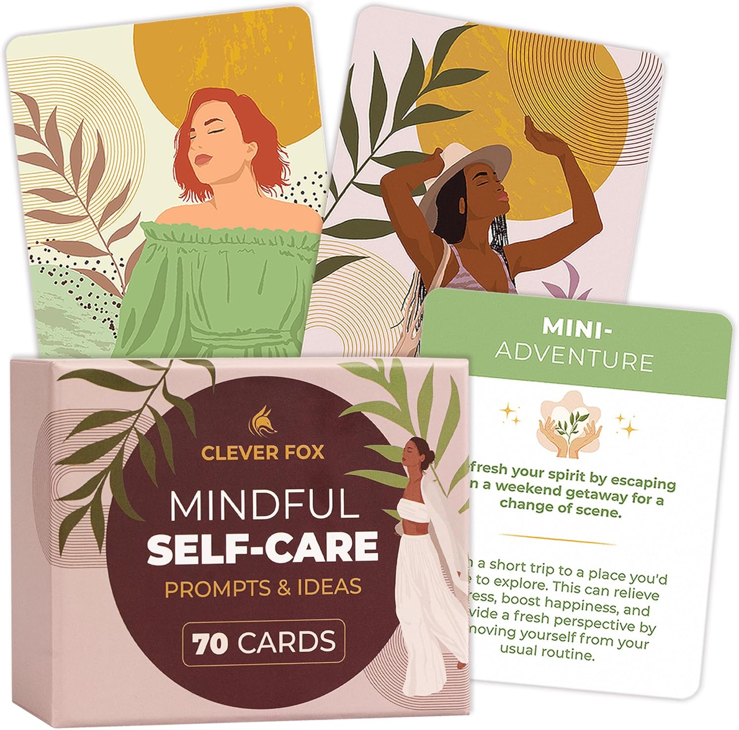 Clever Fox Self-Care Cards for Stress  Anxiety Relief – 70 Calming Mindfulness, Self-Love  Mental Health Cards – Health  Wellness Gifts for Women)