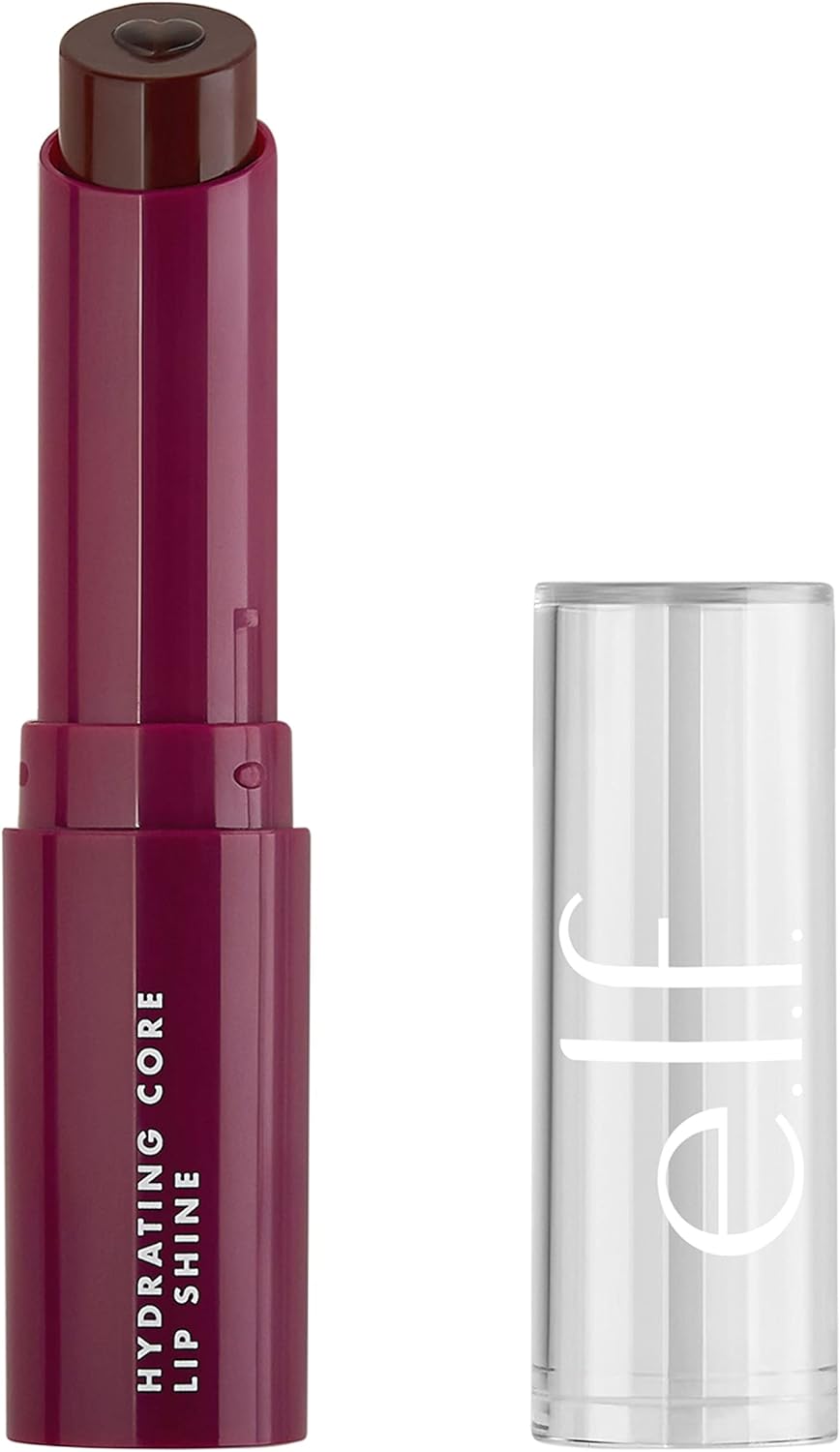 e.l.f. Hydrating Core Lip Shine, Conditioning  Nourishing Lip Balm, Sheer Color Tinted Chapstick, Ecstatic, 0.09 Oz