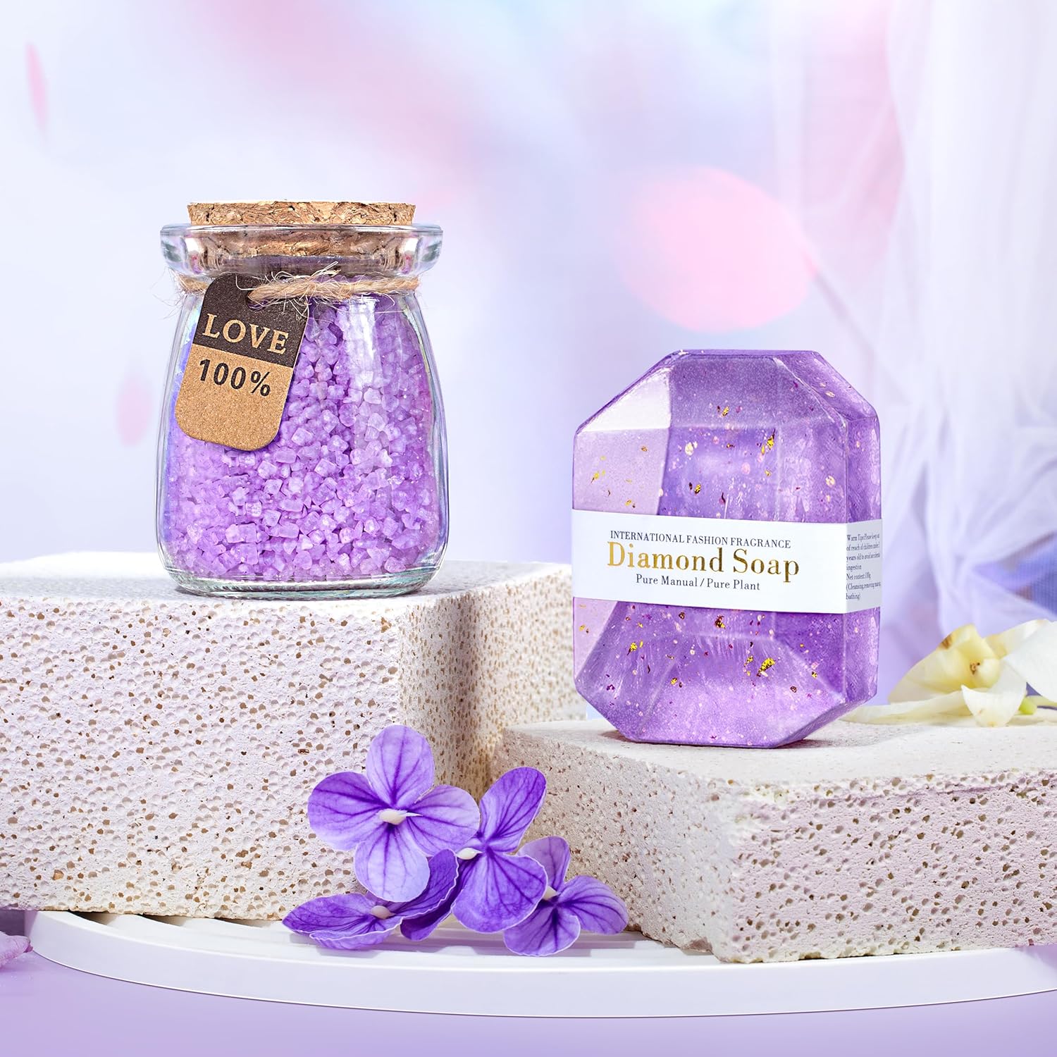 Get Well Soon Gifts for Women, Care Package for Women,Feel Better Gifts for Women 8pcs Lavender Birthday Gifts Baskets for Her Mom, Sister, Female Friends