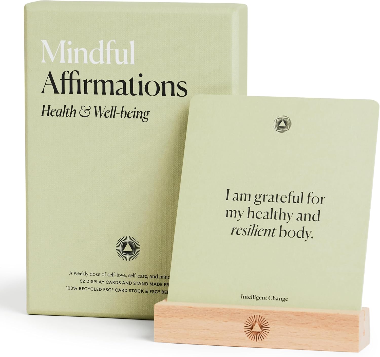 Intelligent Change Mindful Affirmations, 52 Positive Affirmation Cards for Women with Display Stand, Daily Affirmations for Inspiration, Mindfulness  Self Care, Unique Gifts for Women and Men