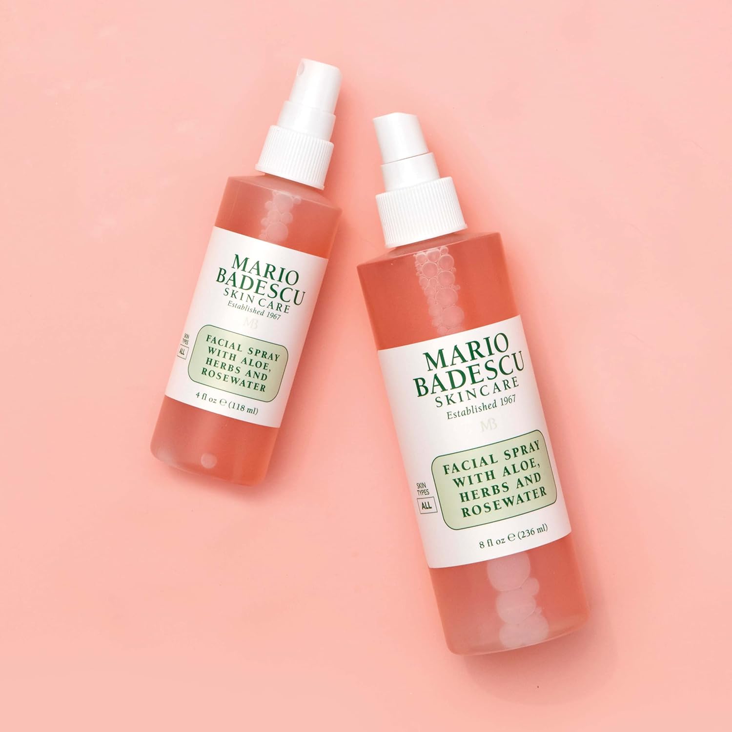 Mario Badescu Facial Spray with Aloe, Herbs and Rose Water for All Skin Types, Face Mist that Hydrates, Rejuvenates  Clarifies