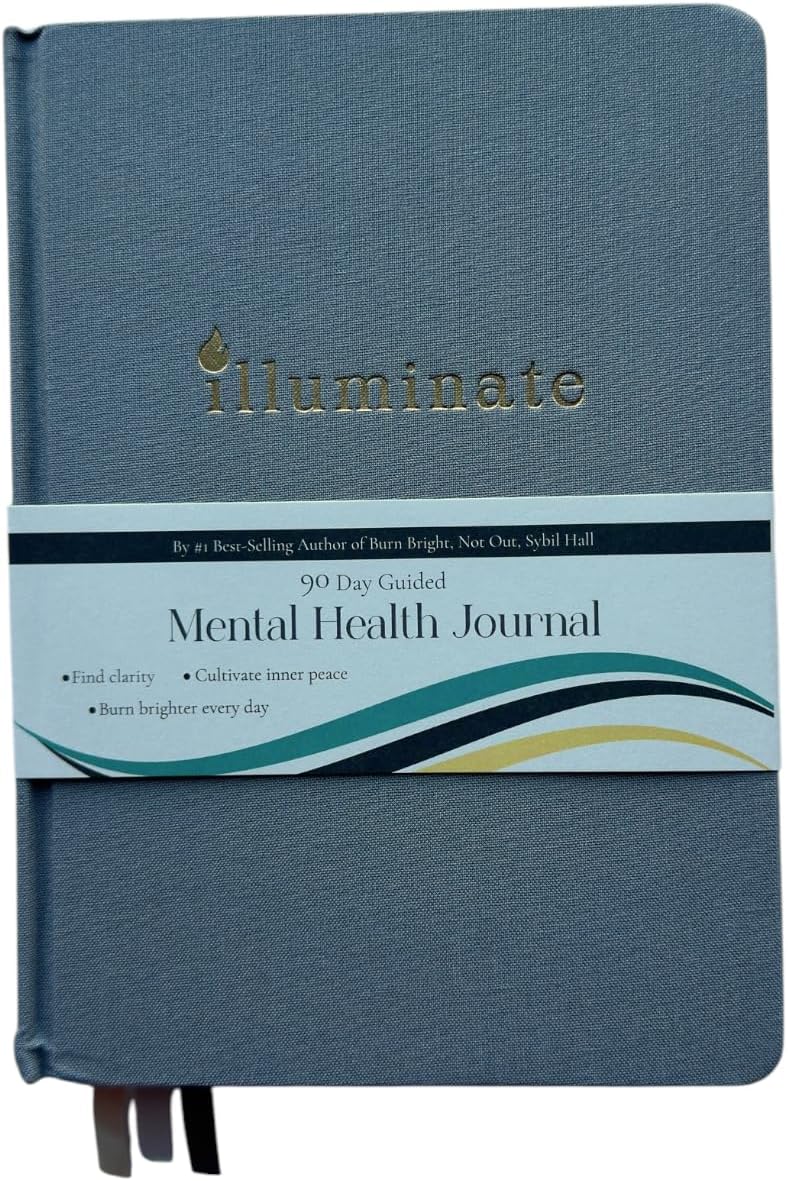 Mental Health Journal for Women  Men: 90-Day Guided Mindfulness Self-Care Grey Planner, Mindfulness, Wellness, and Anxiety Relief, Mental Health Gift