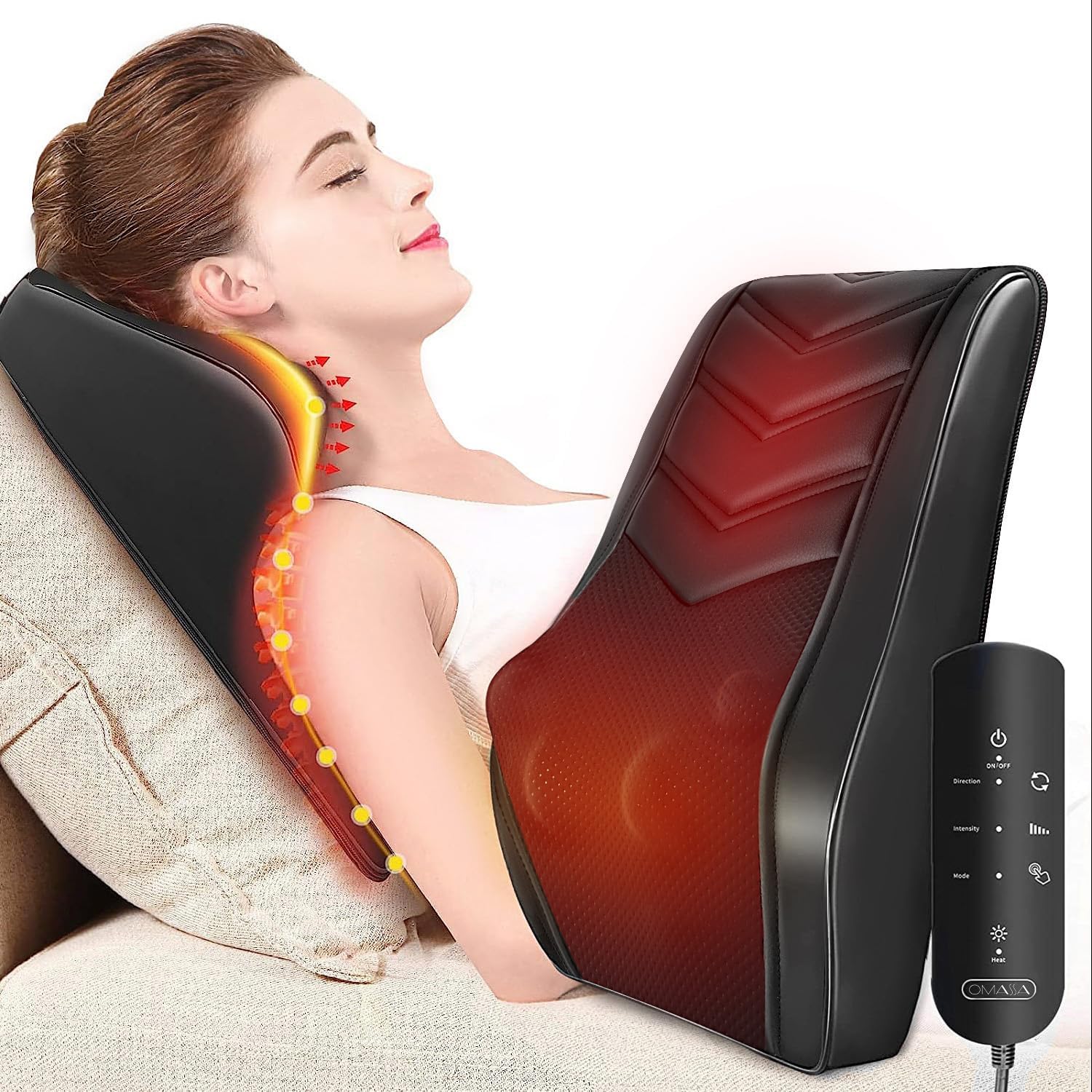 Neck Massager with Heat, 3D Kneading Massage Pillow for Pain Relief, Massagers for Neck and Back, Shoulder, Leg, Gifts for Men Women Mom Dad, Stress Relax at Home Office and Car