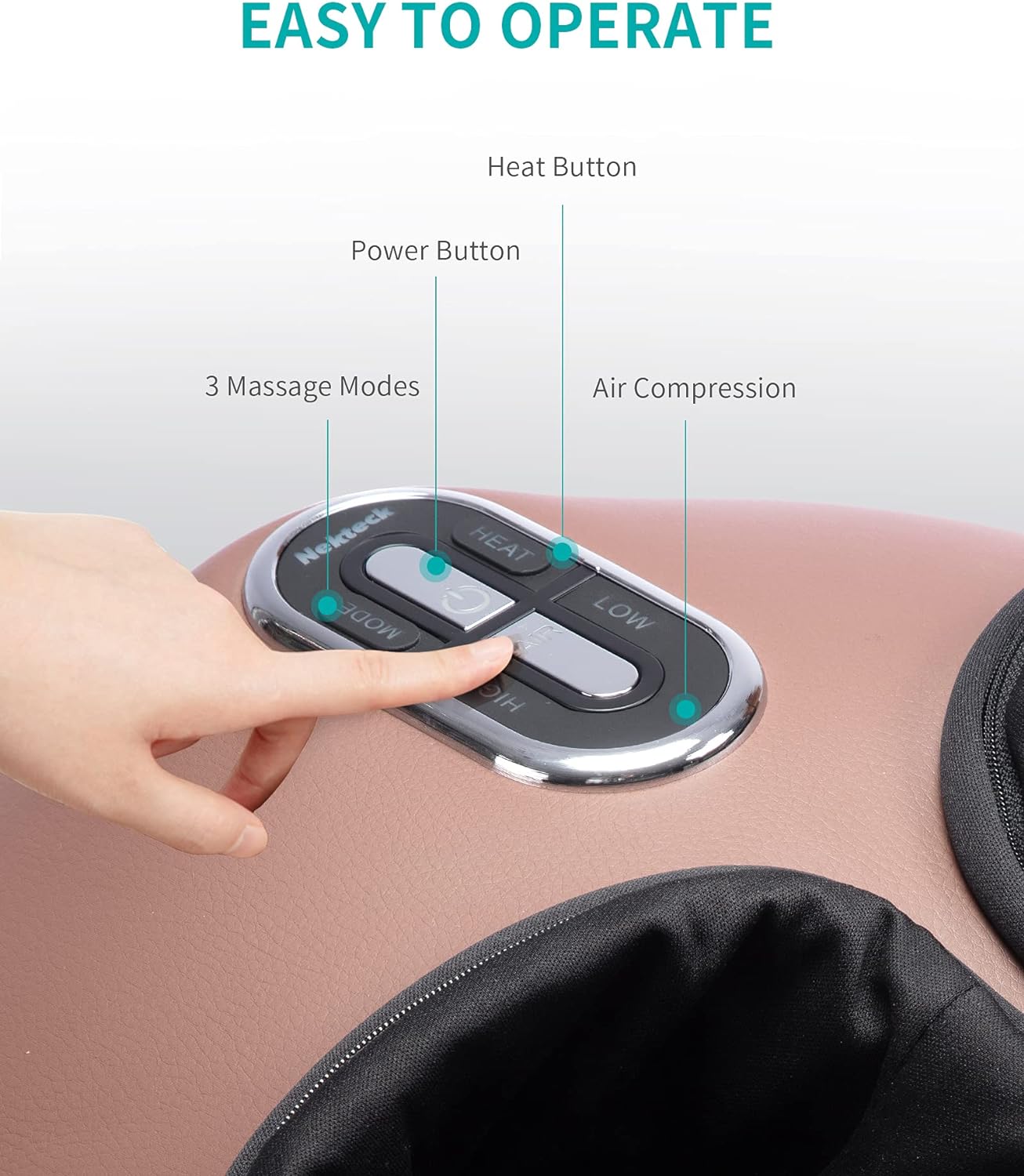 Nekteck Shiatsu Foot Massager Machine with Soothing Heat, Deep Kneading Therapy, Air Compression, Improve Blood Circulation and Foot Wellness,Relax for Home or Office Use(Gray)