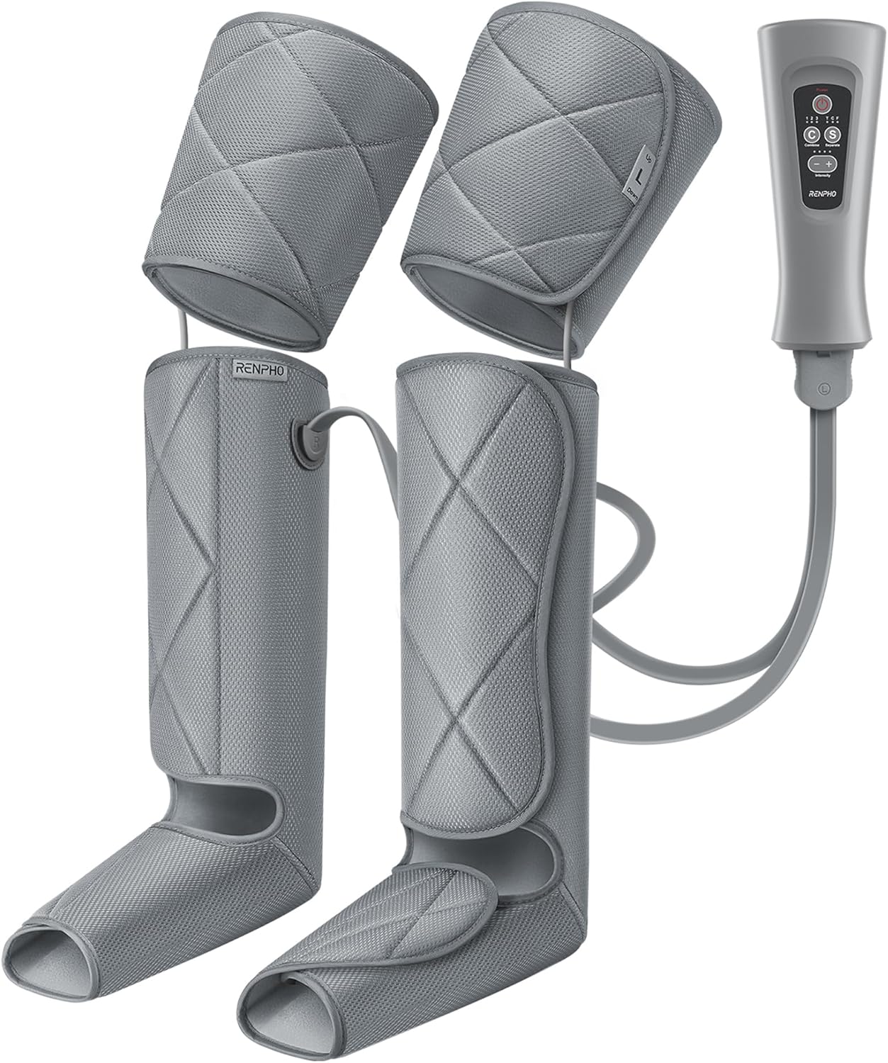 RENPHO Leg Massager FSA HSA Eligible, Air Compression Massager for Circulation Pain Relief, Effective for Father Mother Reduce Swelling-Grey