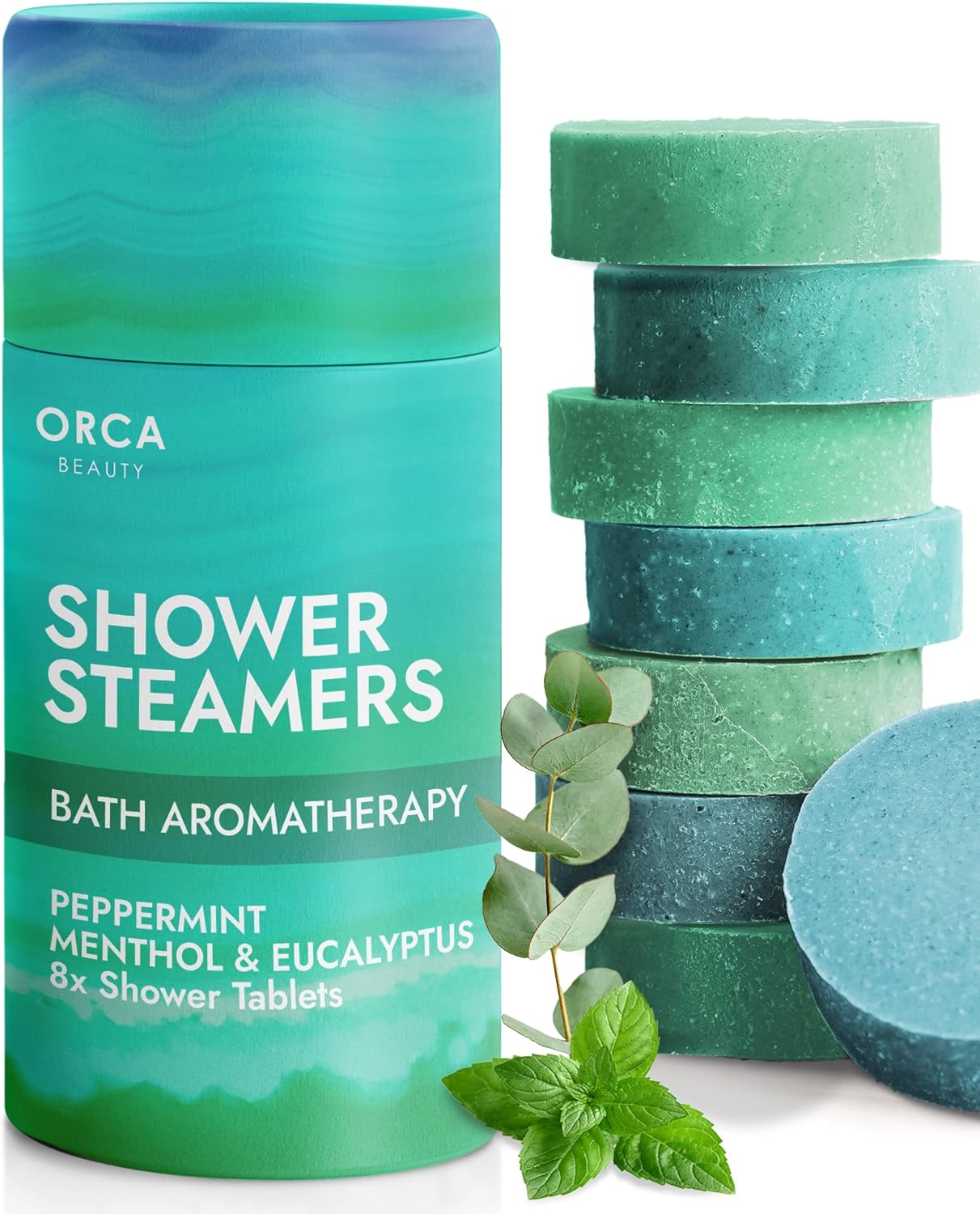 Shower Steamers Aromatherapy - Relaxation Gifts for Women, Shower Bombs, Unique Spa Gifts Shower Tablets, Stocking Stuffers for Women  Men (Peppermint and Eucalyptus Scent 8PC)