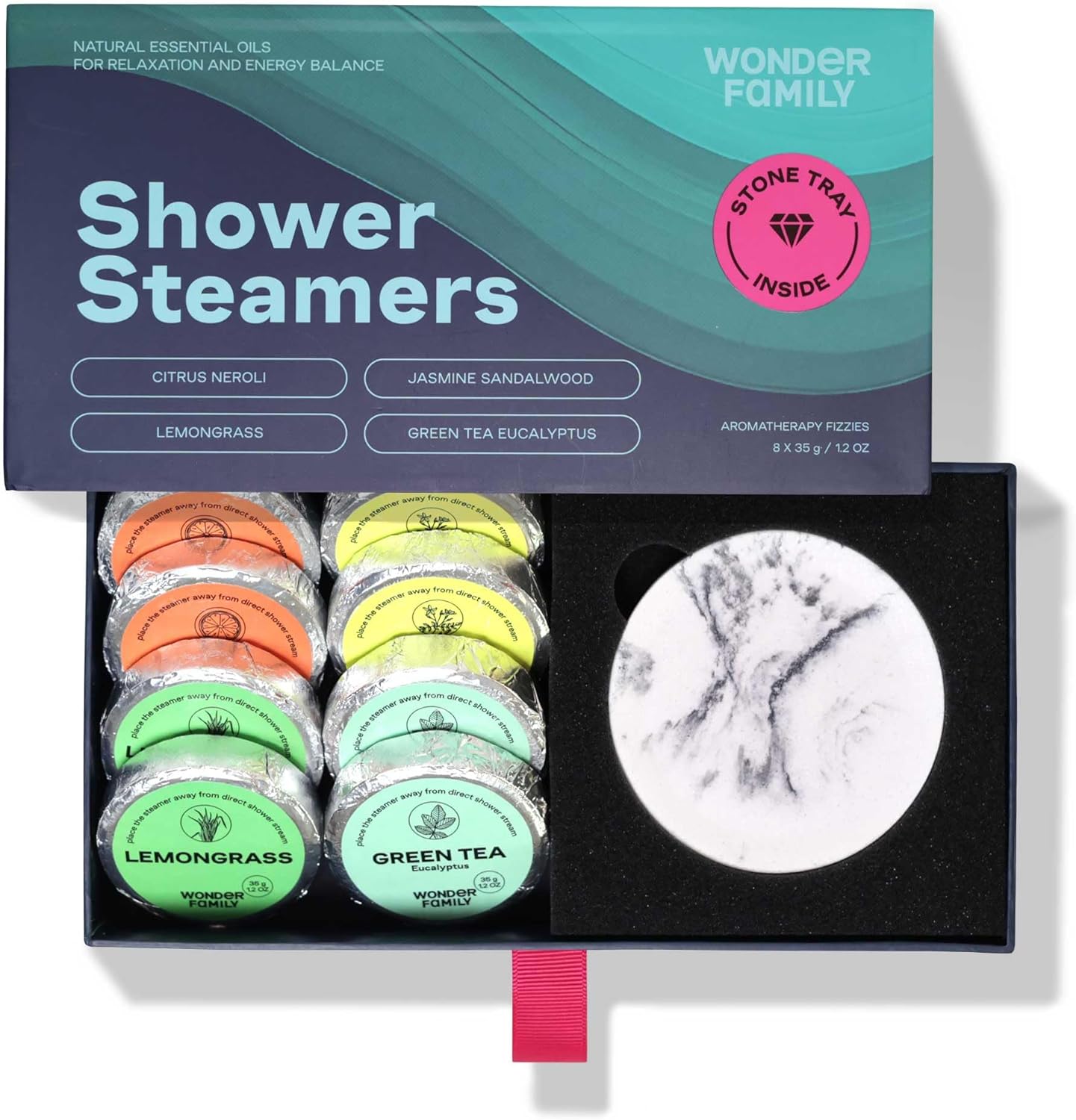 Shower Steamers Aromatherapy + Stone Tray - 8 Pack Shower Bombs for Women  Men - Shower Essentials for Women - SPA Gifts for Women with Lavender  Eucalyptus for Shower - Shower Tablets Aromatherapy