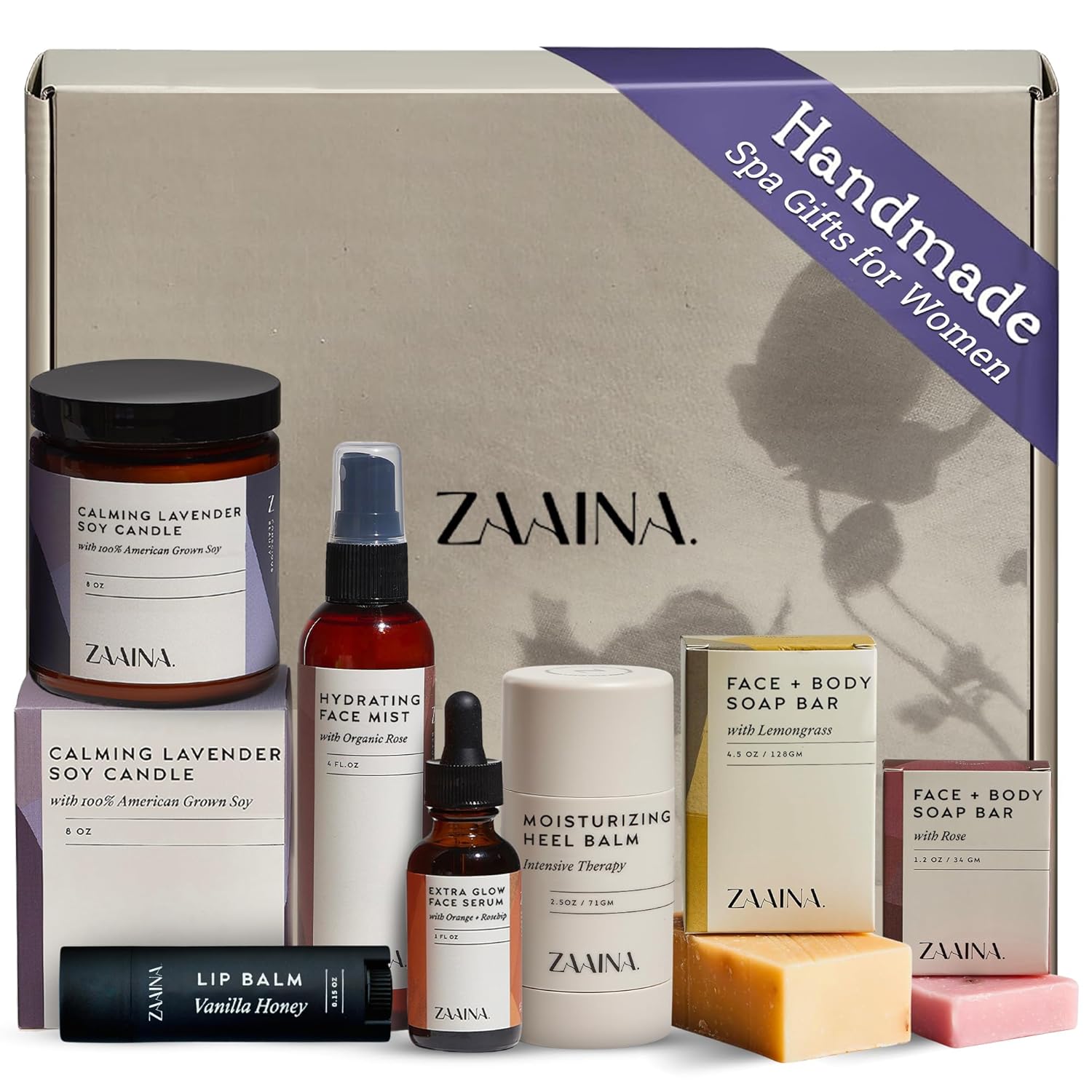 Spa Gift Set for Her - Relaxation Kit, Spa Kit for Women, Holiday Spa Gift Basket, Womens Pampering Gift Set, Spa Gifts for Mom, At Home Spa Kit Self Care Package, Christmas Gifts for Women, Birthday Gifts for Women by ZAAINA