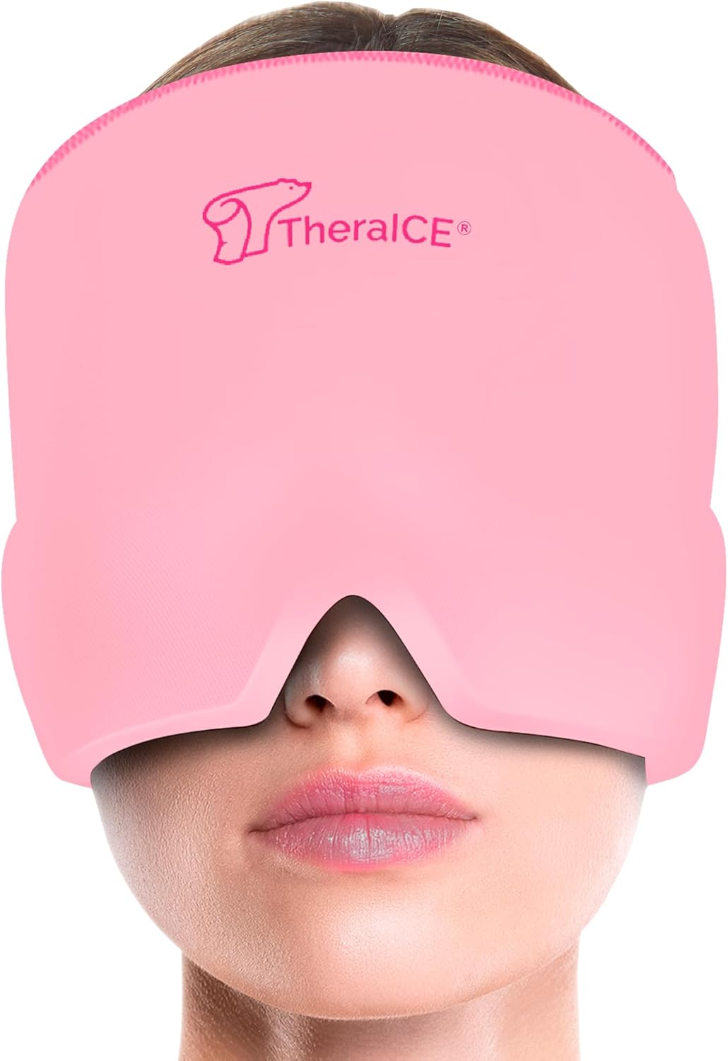 TheraICE Headache Relief Cap, Migraine Ice Pack Mask Products, Women Cooling Gel Hat, Face Cold Compress Head Wrap for Her Stress. Great Birthday Gift for Mom, Sister, Grandma, Girlfriend,  Teacher