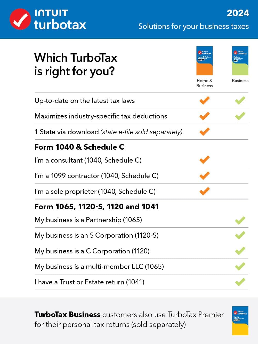 TurboTax Home  Business 2024 Tax Software, Federal  State Tax Return [PC/MAC Download]