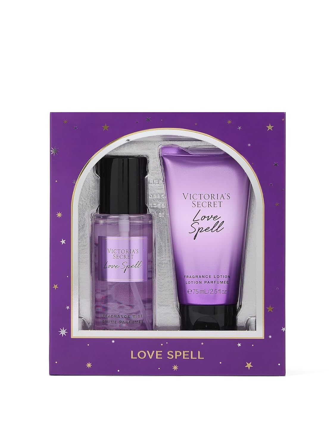 Victorias Secret Love Spell Mini Fragrance Duo Gift Set, Notes of Cherry Blossom and Fresh Peach, Gift Set for Women