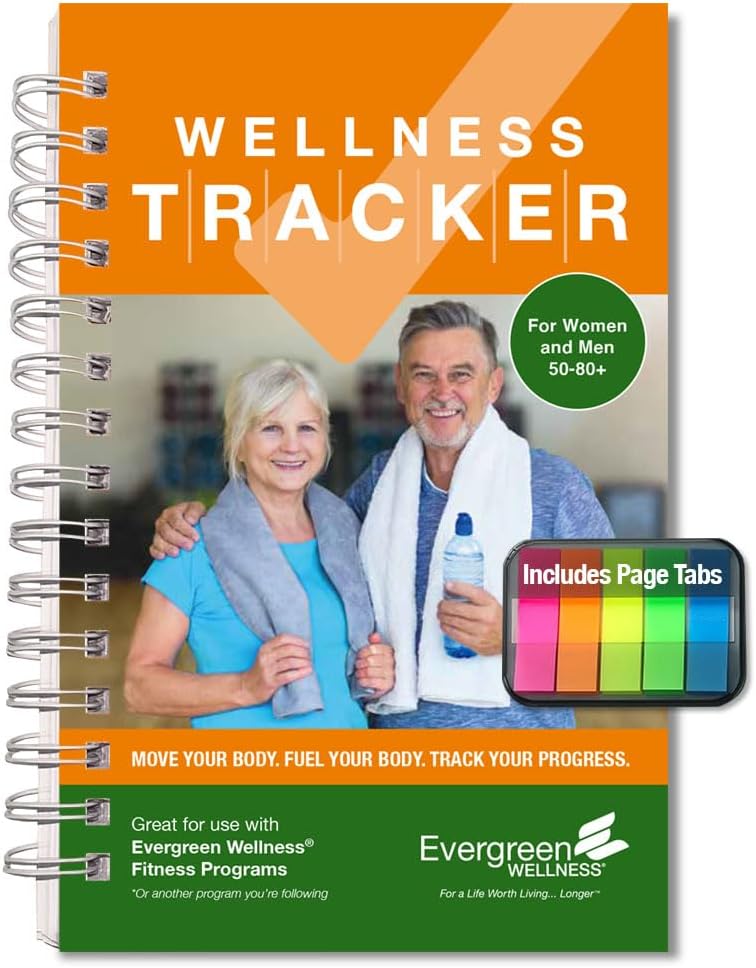 Wellness Tracker for Women and Men 50-80+, Enjoy This Wellness Journal Providing An Activity Tracker, Food Tracker, and Goal Planner - Enables Mindful, Holistic Self-Care For Healthier Living